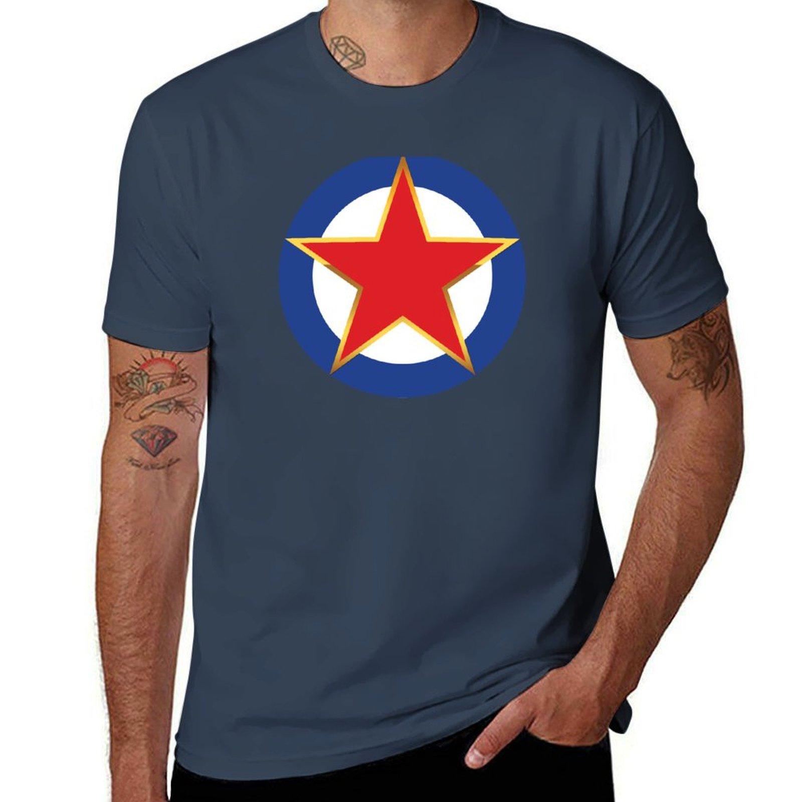 Ex Yugoslavia Jugoslavija SFRJ Air Force Ratno Vazduhoplovstvo Grb Zastava T-Shirt Holiday Casual Short Sleeve Top S