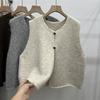 Dimanaf 2025 Vest Sweaters  Autumn Buttons Women Sleeveless Knitting Casual Style Loose Sweater