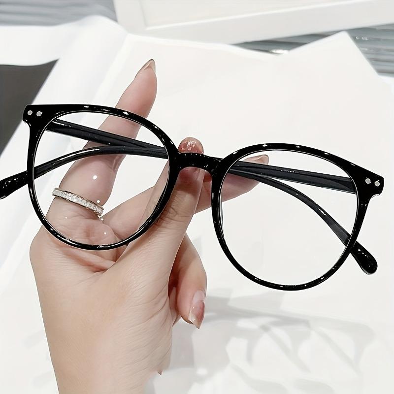 Stilvolle Damen-Oversized-Brille mit rundem Rahmen, Vintage College-Stil, perfekt für den Alltagslook und einen charmanten Auftritt