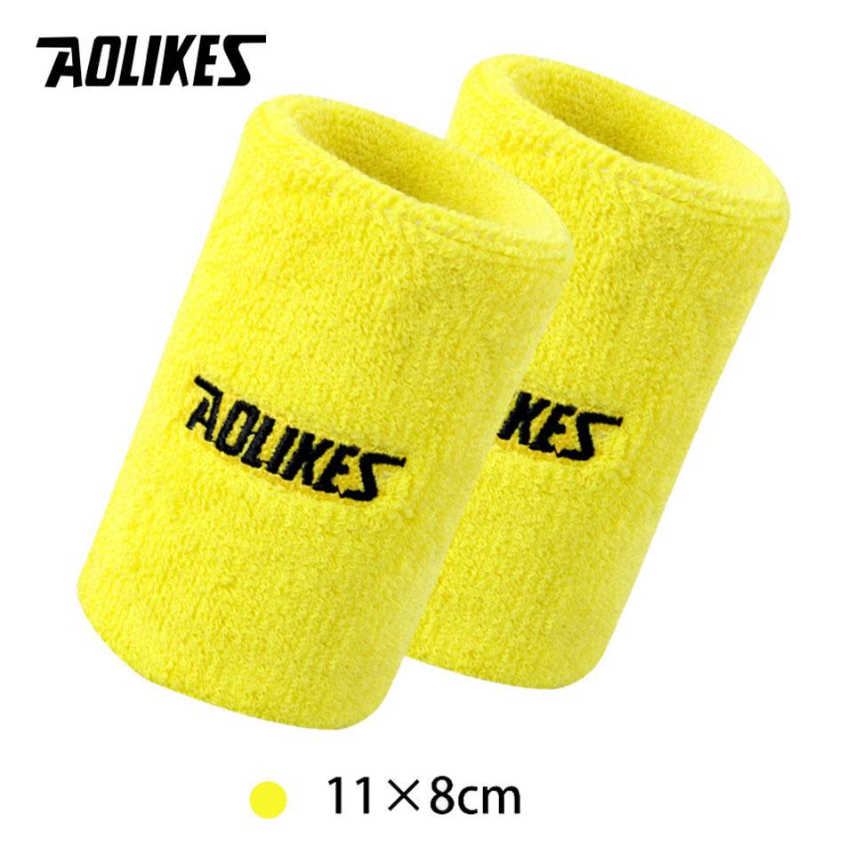 Aolikes Wrist Sweatband Tennis Sport Wristband Volleyball Gym Wrist Brace Support Sweat Band Towel Bracelet Protector 8 /11Cm