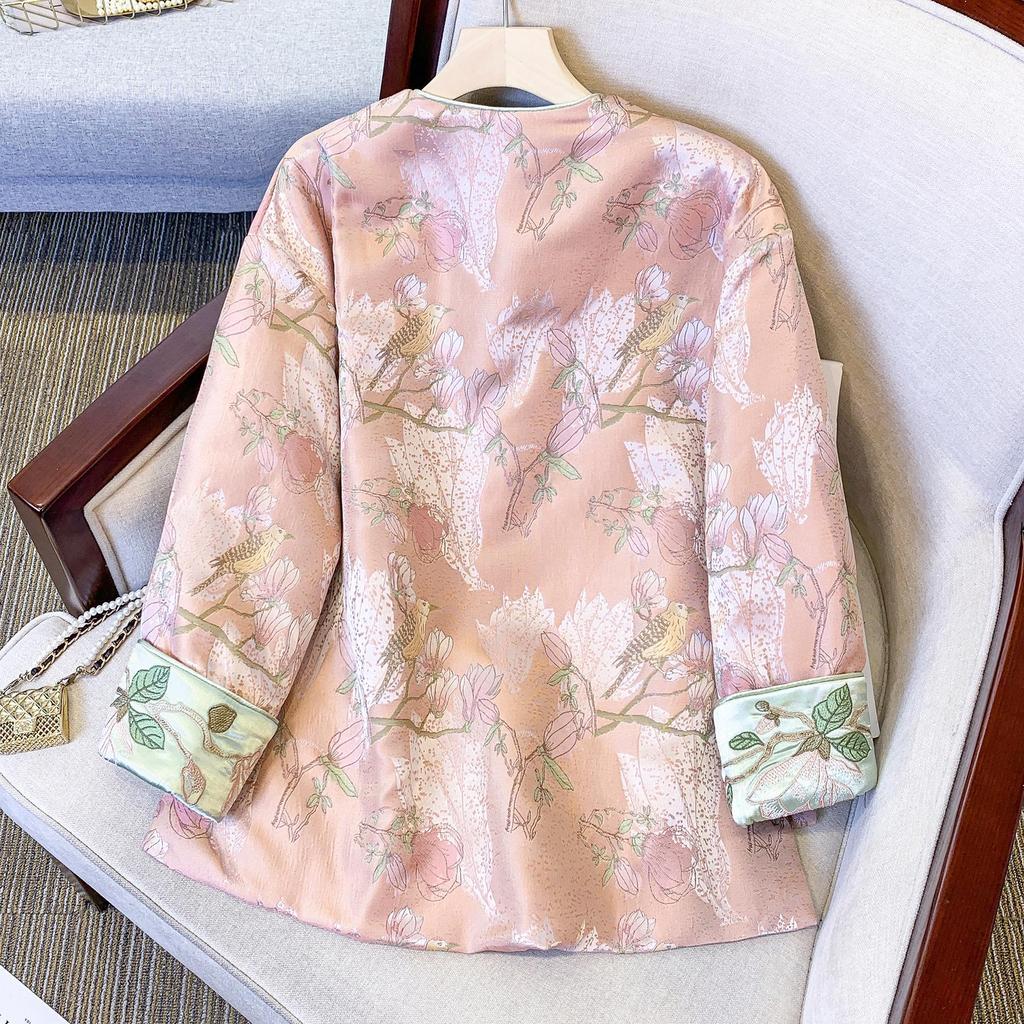 Women's Chinese Style Thick Winter Embroidered Cotton Cheongsam Coat - Fashionable Tang Suit Top Jacket