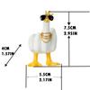 Funny Black Duck Resin Figurine Ornament with Glasses Necklace Middle Finger Duck Sculpture Statue Crafts Home Decoration Gifts