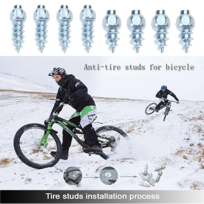 100Pcs Anti-Slip Tire Studs Screws Nails for Bicycle Hiking Shoes Anti-ice Snow Spikes