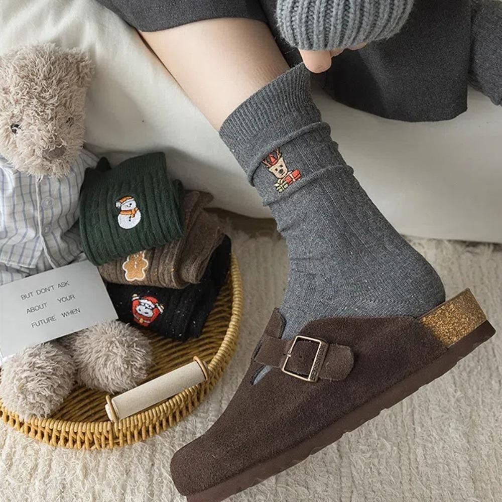 Christmas Pattern Christmas Socks Cotton Winter Socks New Knitted Socks
