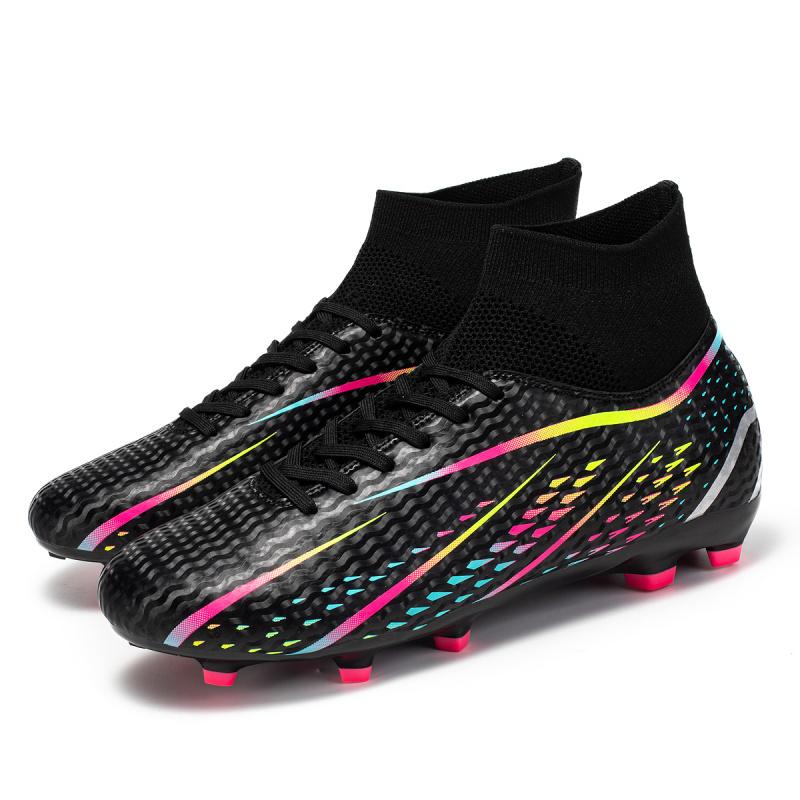 2025 New Professional Sports Indoor Flat Bottomed Football Shoes Teenagers Non Slip High-Tops Training Shoes Adult Durable Socce