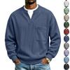 Sweatshirt en velours côtelé à col en V avec poche pour homme, pour un style décontracté de tous les jours