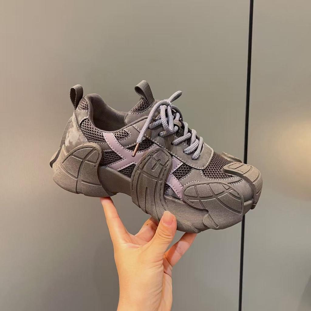 European station retro octopus platform dad shoes women's 2025 new mesh breathable height increase casual sports shoes