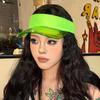 Sunscreen Leopard Print Visor Cap Solid Color Sun Hat Fashion Transparent Hollow Hat  Hiking