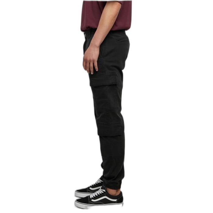 Jogging Cargo - Urban Classics - Twill - Noir - Mixte - Fitness - Sans Manche