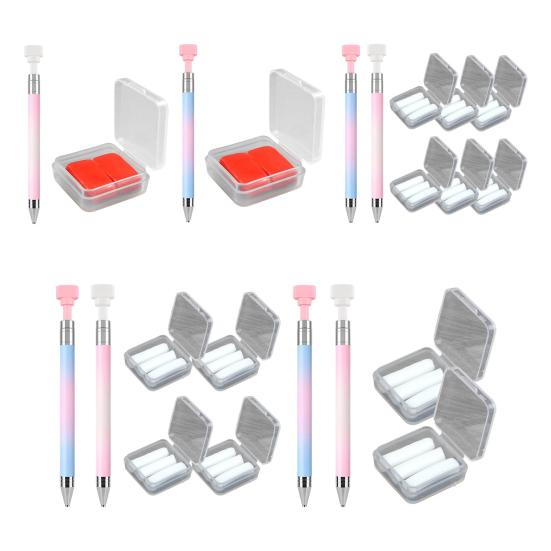1/2Pcs Rhinestone Applicator Tool with Refill Wax Pads Rhinestone Picker Refillable Wax Pen DIY Nail Art Rhinestone Painting Dotting Wax Pen Rotatable