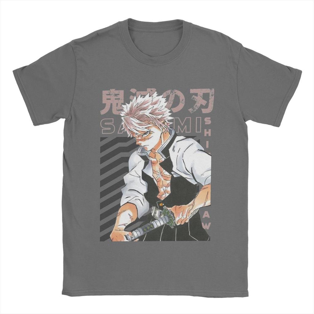 Sanemi Shinazugawa Demoned Slayered Men T Shirts Novelty Tee Shirt Short Sleeve Crew Neck T-Shirts Pure Cotton Big Size Tops