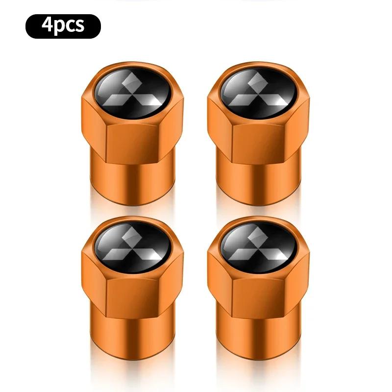 4Pcs Car Wheel Tire Valve Caps Tyre Stem Cover Bolt-In Accessories For Mitsubishi Ralliart Lancer EX Outlander 3 Pajero 4 ASX