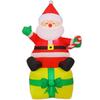 COMIN 7 Ft Christmas Indoor/Outdoor Party Decorations Santa Claus Figurine with LED Lights for Garden Lawn & Yard Blow Decor