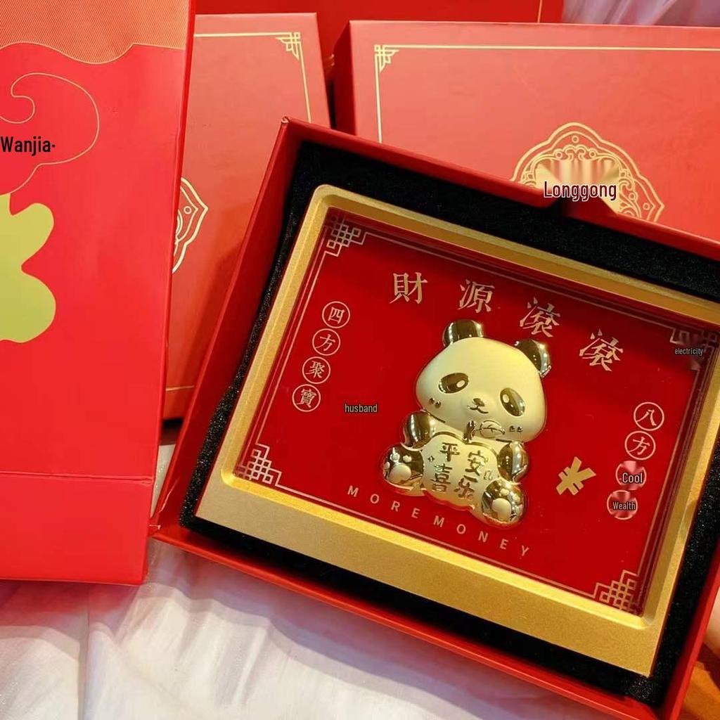 Reines Gold Acht Richtungen Reichtumsornament: Tägliches Einkommen Festivalgeschenk für Büro und Geschäft