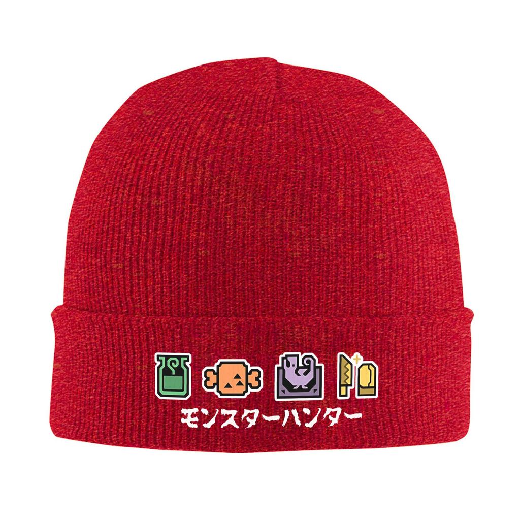 Game Monster Hunter Wilds Knit Hat  Beanie Hats Outdoor Sport Warm Adult Unisex Bonnet Hats Winter Graphic Y2K Cool Caps