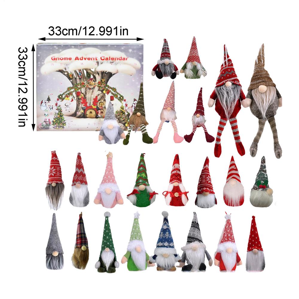 24-day Christmas Countdown Calendar Christmas Advent Calendar Gnome Dolls Plush Toy 2026 New Year Holidays Kids Party Gifts Box