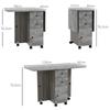 Multi-Storage Six-Person Drop Leaf Dining Table - Mixed Grey