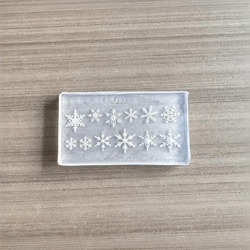 3D Christmas Snowflakes Design Silicone Nail Art Carving Mold Diy Nail Decoration Making Tools