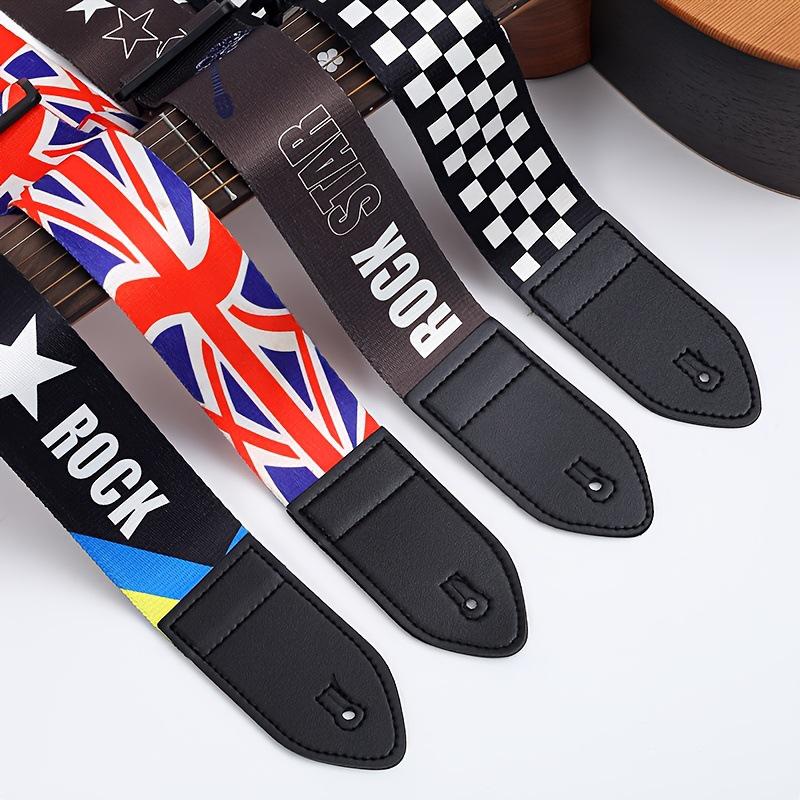 Unisex poszerzany i pogrubiony poliestrowy pasek do gitary/basu - Styl folk, konstrukcja bez dziurkowania