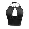 Women's Summer Color Suspender Hanging Neck Vest Sexy Hollowed Out Inside Top