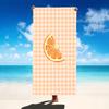 Orange Wedge Beach Towel - Striped Microfiber Bath Sheet with Juicy Orange Slice for Bold Citrus Style