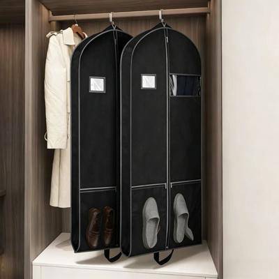 Heavy Duty Travel Garment Bags Dustroof Non-Woven Hanging Garment Suit Bag  Clothes Protection