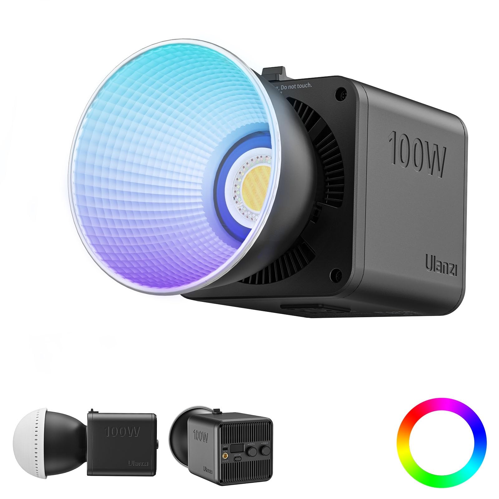 

Ulanzi 100W RGB Photography Light LED Video Light RGB Light 2700K-6500K Stepless Dimming Ultra-High Brightness Constant Light Shooting Auxiliary Light