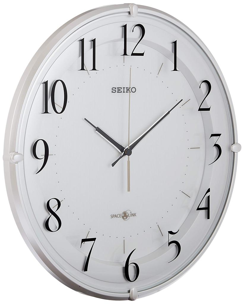 Seiko Clock Wall Clock Satellite Radio Wave Analog SPACE LINK Space Link White Pearl GP216W SEIKO