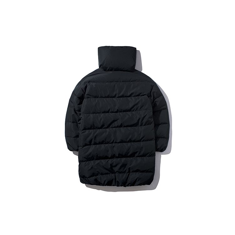 Li Ning Warm Stand Collar Mid-Length Down Jacket Women Outerwear Black AYMP074-3