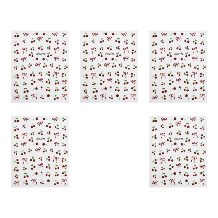 

Summer Fruit Nail Art Stickers Set Of 5 Durability Waterproof Nail Decals Easy To Apply For Parties And Travel