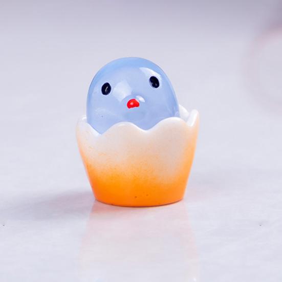 12Pcs Mini Broken Egg Chick Figurine Glow-in-the-dark Miniature Cartoon Egg Chick Resin Statue Sculpture
