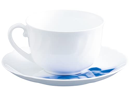 [Okura Touen Washi Paper Wrapping] Blue Rose Janet Morning Cup & Saucer 59C/8110