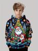 Kinderkleidung Lustige Weihnachts-Hoodies Weihnachtsmann Rentier Langarm Dünner Pullover für Jungen Mädchen 2-10J Weihnachten Geschenk für Kind