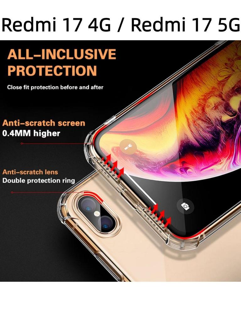 For Redmi 17 4G / Redmi 17 5G Case Air Protection Silicone Clear Transparent Shockproof Housing for Redmi 17 4G / Redmi 17 5G Phone Casing