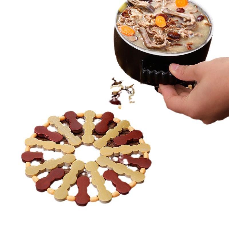 Vegetable Mat, Heat Insulation Mat, Household Bamboo Anti-scalding and Heat-resistant Casserole Mat