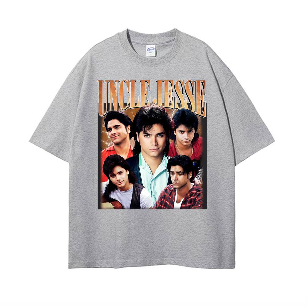 Uncle Jesse Full House Tribute Tee John Stamos 90s Vintage Tshirts for Men Women Gothic High Street 100 Cotton Comfort T Shirt