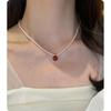 Elegant Retro Agate & Pearl Clavicle Necklace - Versatile High-End Fashion