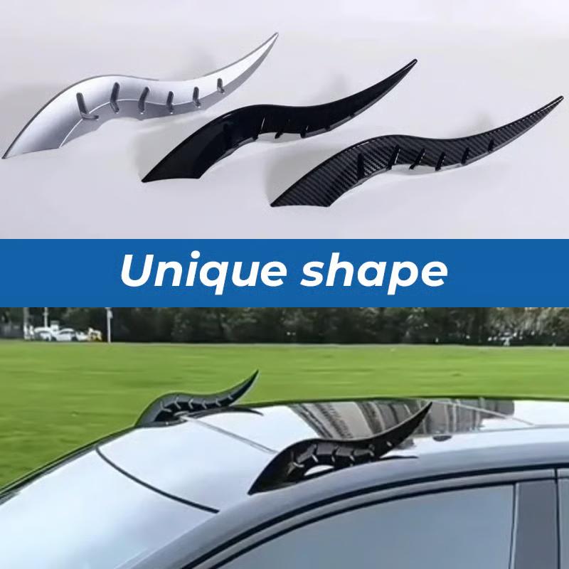 Car Roof Dragon Devil Horns Modification Flow Wave Car Roof Styling Bar - 3D Curved Spike for Sedan SUV Exterior Unique Shaped