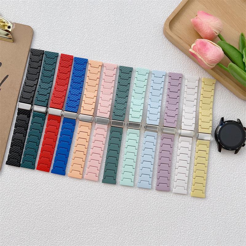 Carbon Fiber Strap For Samsung Galaxy 5/4/classic 46mm/Active 2 40/44mm Gear S3 20mm/22mm Bracelet Huawei Watch GT/2e/3/Pro