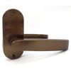 Kawaguchi Giken J-Lever, Empty Lock, Oval Seat, Residential Indoor Lever Handle, 50mm Backset, JL-24-1K-Br, Brown