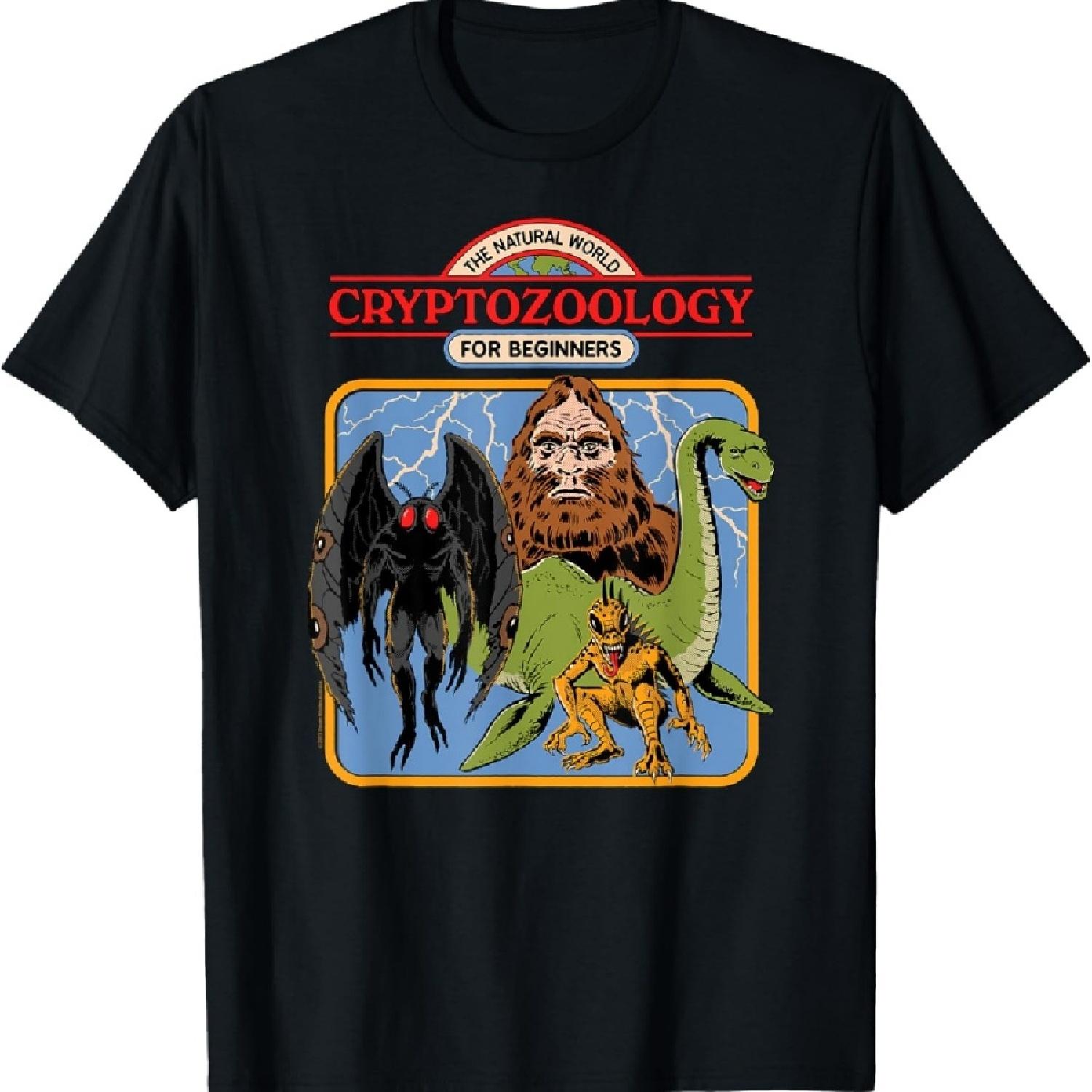 

Cryptozoology For Beginners Retro Dark Humor T-Shirt S