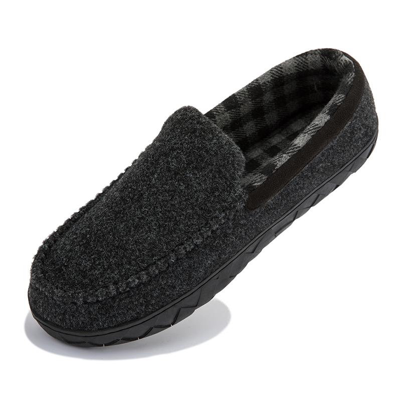 Men Cotton Slippers Microsuede Moccasins Shoes for Men Slip-On Flat Shoes with Memory Foam Sole Indoor Outdoor Casual Loafers