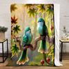 Colorful Birds On a Branch Print Blanket Soft and Cozy Perfect for the Living Room Bed Sofa or a Nap,gift