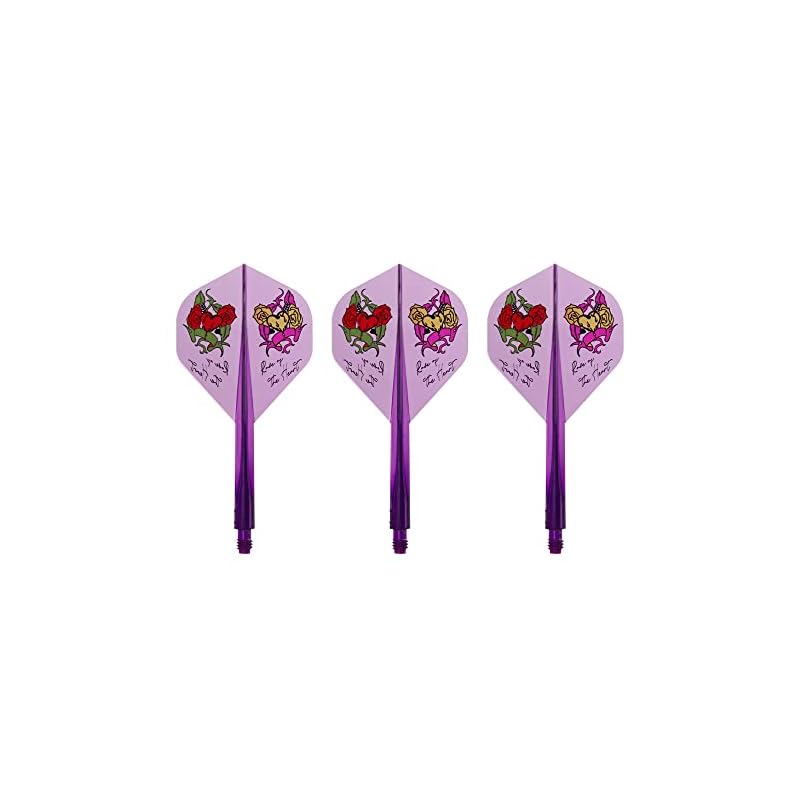 TRiNiDAD CONDOR AXE Rose of the Heart Dart Flights, Standard Size Medium, Clear Purple, Model: Natsumi Iwata Player Model