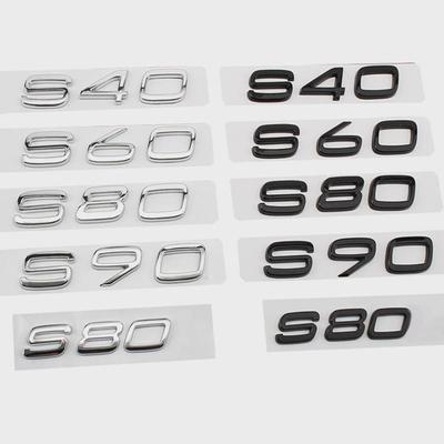 Car 3D ABS Rear Tail Trunk Word Chrome Letter Alphabet Logo Badge Emblem Decals Sticker For Vol// Vo S40 S60 S80 II S90 Accessories