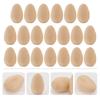 20Pcs DIY Doodle Eggs Kids Hand Painted Craft Flat Bottom Unfinished Wooden Easter Eggs for Painting Exercises
