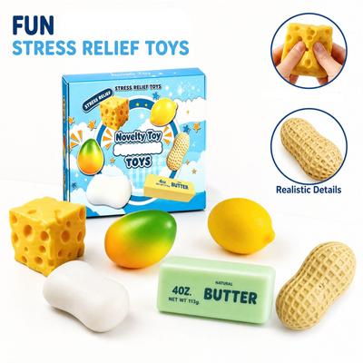 6-Piece Building Block Toy Box Set, Sensory Combo, Creative Slow Rising Soft Toys, Party Favors, 6 Assorted Designs