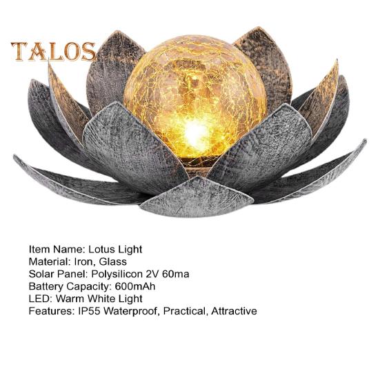 Luce solare a forma di loto, accensione/spegnimento automatico, IP55, impermeabile, design wireless, lampada solare da giardino, prato, patio, decorazione per esterni