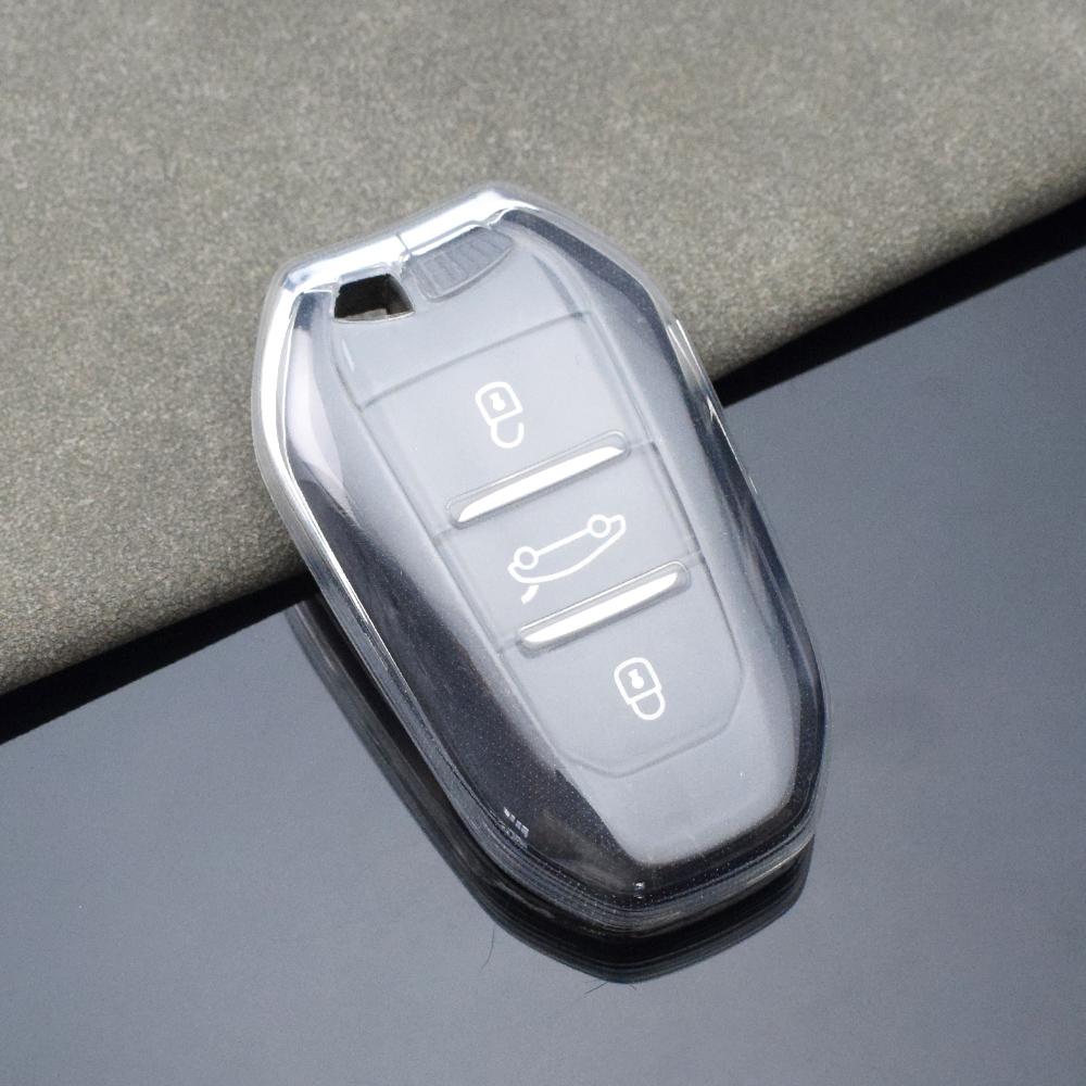 

Transparent Car Key Case Cover for Peugeot 2008 3008 4008 5008 308 408 508 Citroen C1 C2 C4 C6 C3-XR Picasso Grand DS3 DS5