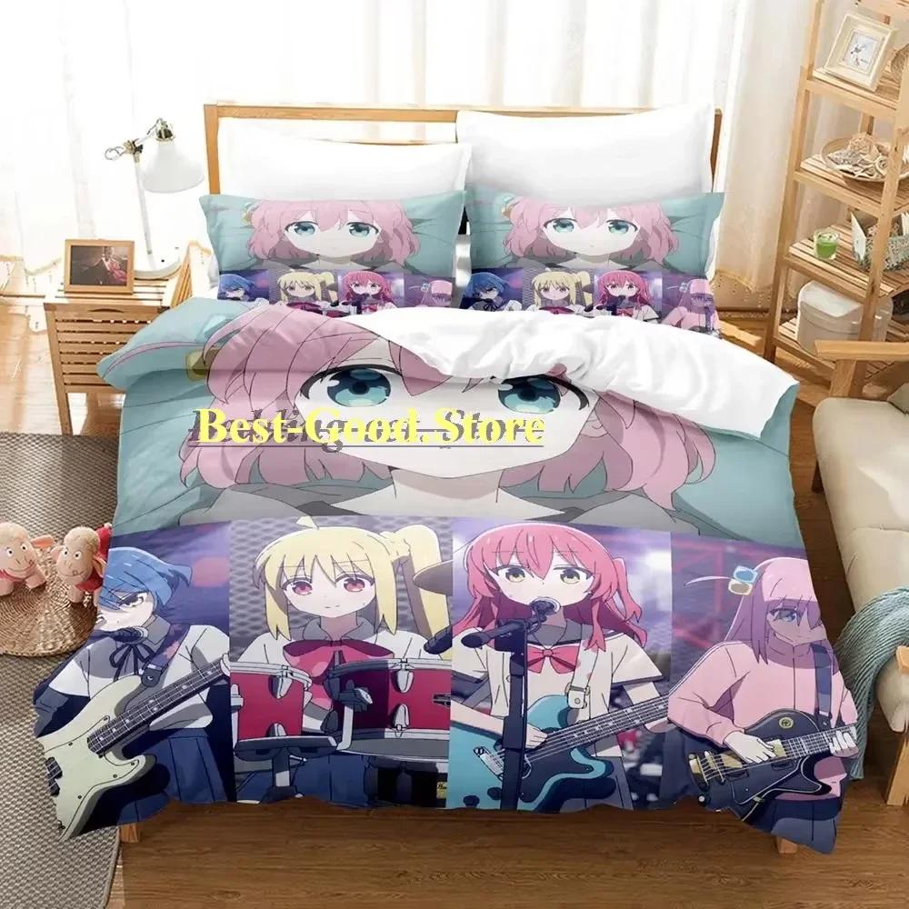 New BOCCHI THE ROCK Bedding Set Single Twin Printed Bed Set With Pillowcase Duvet Cover Soft Single Double Queen Super King Size